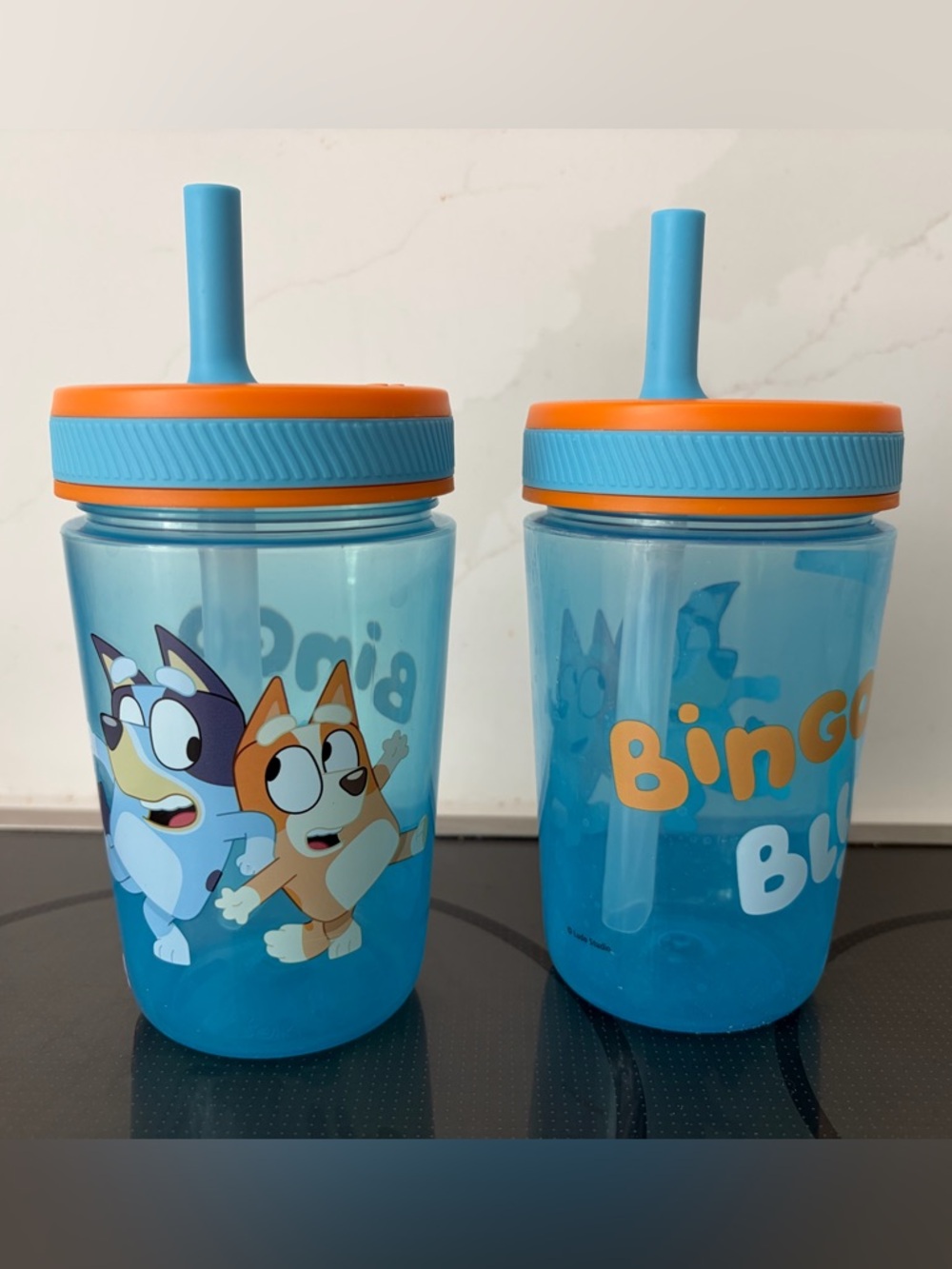 2 Zak! Bluey Plastic Kids Cup Set with leakproof lid and straw. NEW! 2 for $10